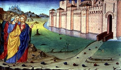 Fol.87v Christus gaat naar Galilea door Italian School