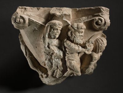 Fragment van een kapiteel met scènes uit Maria