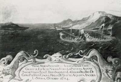 Francesco Morosini (1618-94) in een incident bij Cyprus, 1654 door Italian School