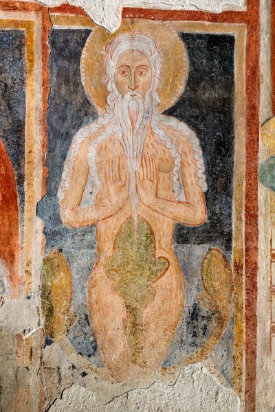 Fresco - De heilige Onophrius de Kluizenaar door Italian School