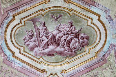 Frescogewelf van de achterste apsiscrypte van de kathedraal door Italian School