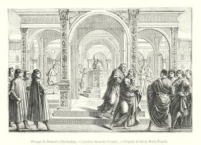Fresco van Domenico Ghirlandajo, Joachim verdreven uit de tempel, Kapel van Santa Maria Novella door Italian School