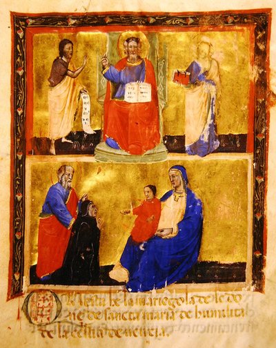 Frontispice, uit een Mariegola van de lekenbroederschap van de Madonna dell