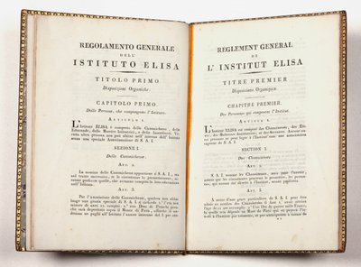 Algemene Reglementen van het Instituto Elisa in Lucca, gegeven te Lucca, 14 juli 1811 door Italian School