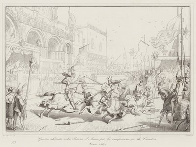 Toernooi gehouden op het San Marco-plein voor de herovering van Candia door Italian School