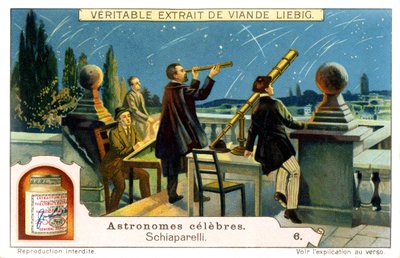 Giovanni Schiaparelli, de hemel observerend door Italian School