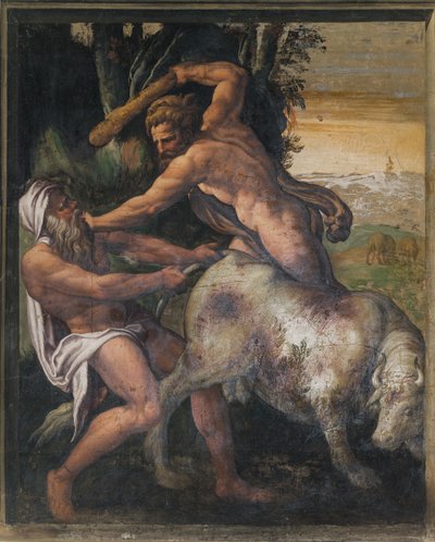 Hercules doodt de Kretenzische stier, Gele Kamer door Italian School