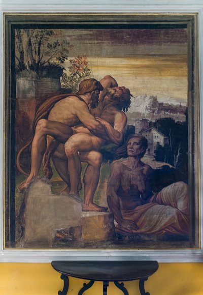 Hercules doodt Antaeus, uit de Gele Kamer door Italian School