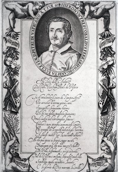 Hieronymus Frescobaldi, gegraveerd door Christian Sas door Italian School
