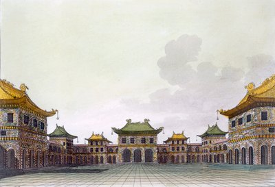 Huis van een rijke persoon in Peking, ca. 1820-30 door Italian School