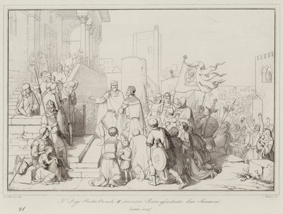 De Doge Pietro Orseolo II helpt Bari belegerd door de Saracenen door Italian School