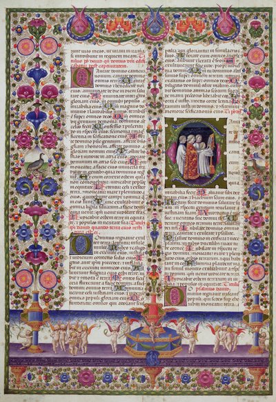 Verlichte pagina uit het Psalmenboek, uit de Borso d