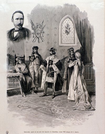 Illustratie van Pierre Gringoire, opera door Antonio Scontrino door Italian School