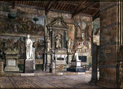 Interieur van de Campo Santo in Pisa, c.1845 door Italian School