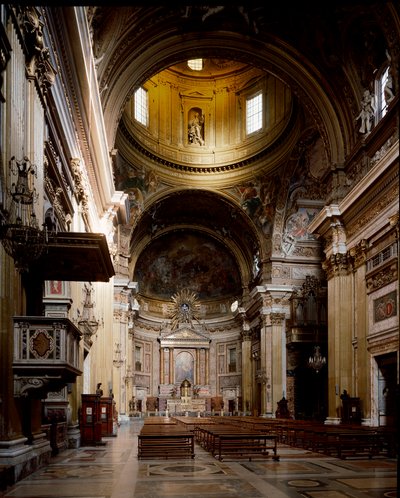 Interne weergave van de Jezuïetenkerk van Gesu door Italian School