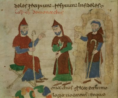 Investituur van een Benedictijner monnik, uit De Universo door Rabanus Maurus (c.780-856) door Italian School