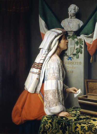 Italiaans Referendum van oktober 1870 door Luigi Riva door Italian School
