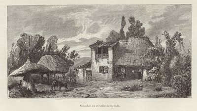 Italië - huisjes in de vallei van de Brenta rivier door Italian School
