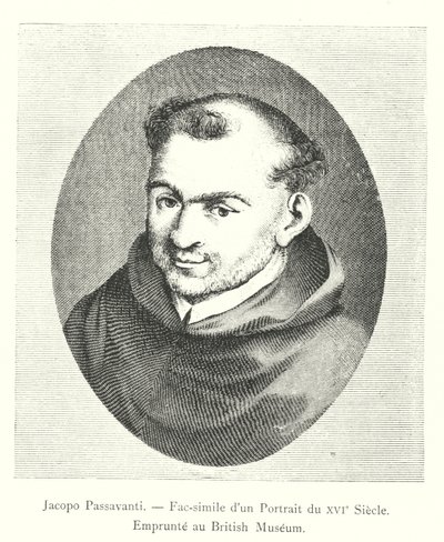 Jacopo Passavanti, Fac-simile van een Portret uit de 16e Eeuw, geleend van het British Museum door Italian School