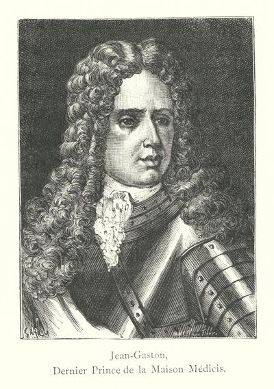 Jean-Gaston, laatste prins van het huis Medici (gravure) door Italian School