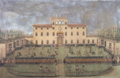 Toernooi bij de keizerlijke villa van Poggio a Caiano door Italian School