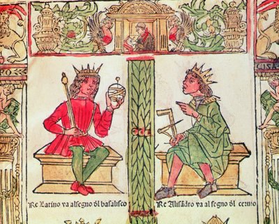 Koning Latinus en Koning Alexander, uit Het Boek van het Lot door Lorenzo Spirito Gualtieri door Italian School