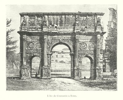 De Boog van Constantijn in Rome (gravure) door Italian School