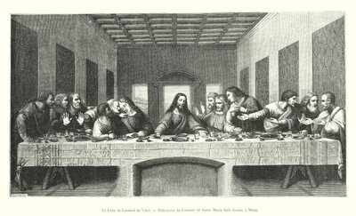 Het Laatste Avondmaal van Leonardo da Vinci, Refter van het Klooster van Santa Maria delle Grazie, in Milaan door Italian School