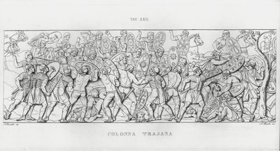 De Zuil van Trajanus (gravure) door Italian School