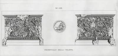 De Zuil van Trajanus (gravure) door Italian School