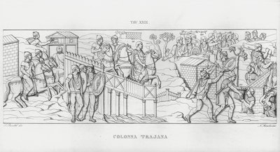 La Colonna Trajana door Italian School