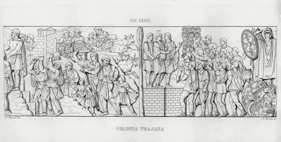 La Colonna Trajana door Italian School