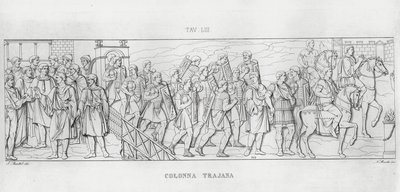 La Colonna Trajana door Italian School