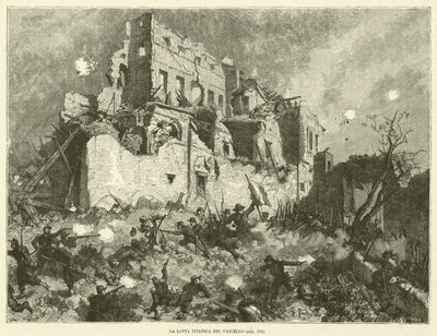 De titanische strijd van het schip (gravure) door Italian School