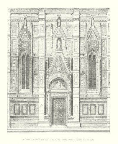 De kanonieke poort, zijde van de klokkentoren, Santa Maria del Fiore door Italian School
