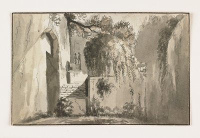Landschap met ruïnes door Italian School