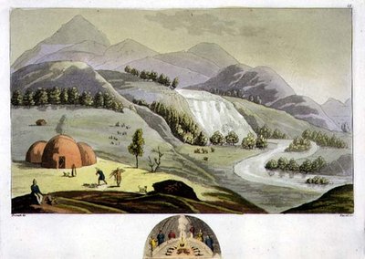 Laplandse Landschap met een Visserswoning en een Dwarsdoorsnede van die Hut, plaat 49 uit 