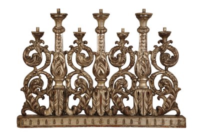 Grote zilver vergulde kandelaar, ca.1800 (zilver verguld) door Italian School