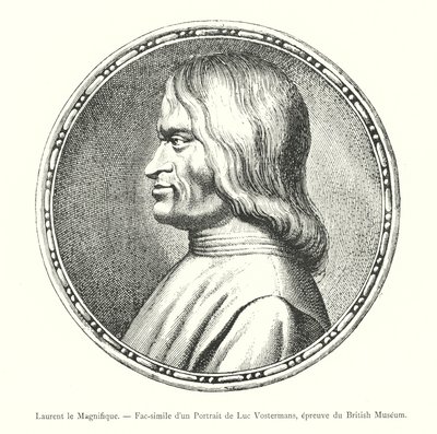 Laurent de Magnifique, Fac-simile van een Portret van Luc Vostermans, proef van het British Museum door Italian School