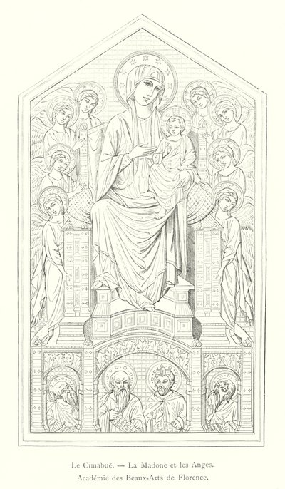 Cimabue, De Madonna en de Engelen, Academie voor Schone Kunsten van Florence door Italian School