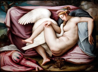 Leda en de zwaan. Romeinse schilder 1550. Genua. Italië door Italian School