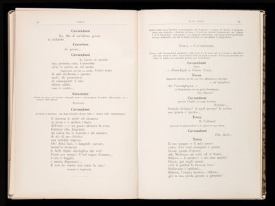 Libretto della Tosca door Giacomo Puccini, Edition Ricordi, Italië door Italian School
