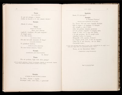Libretto della Tosca door Giacomo Puccini, Edition Ricordi, Italië door Italian School