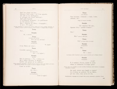 Libretto della Tosca door Giacomo Puccini, Edition Ricordi, Italië door Italian School