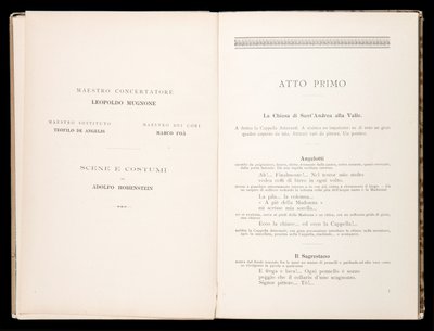 Libretto della Tosca door Giacomo Puccini, Edition Ricordi, Italië door Italian School