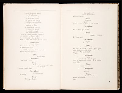 Libretto della Tosca door Giacomo Puccini, Edition Ricordi, Italië door Italian School