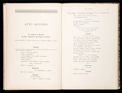 Libretto della Tosca door Giacomo Puccini, Edition Ricordi, Italië door Italian School