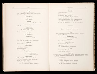 Libretto della Tosca door Giacomo Puccini, Edition Ricordi, Italië door Italian School