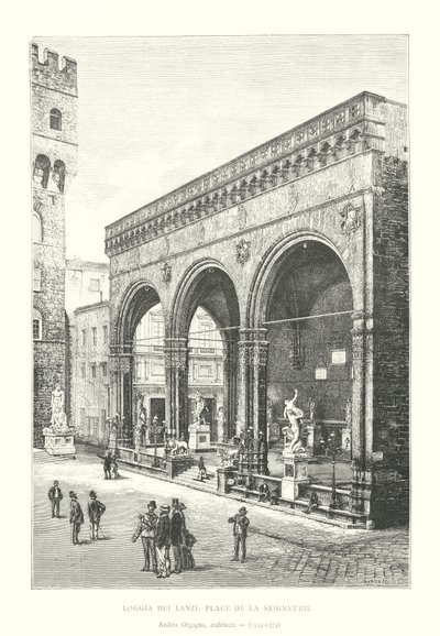 Loggia dei Lanzi, Piazza della Signoria, Andrea Orgagna, architect door Italian School