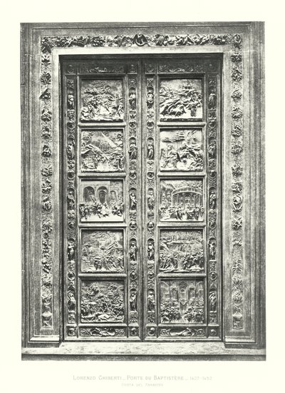 Lorenzo Ghiberti, deur van het baptisterium door Italian School